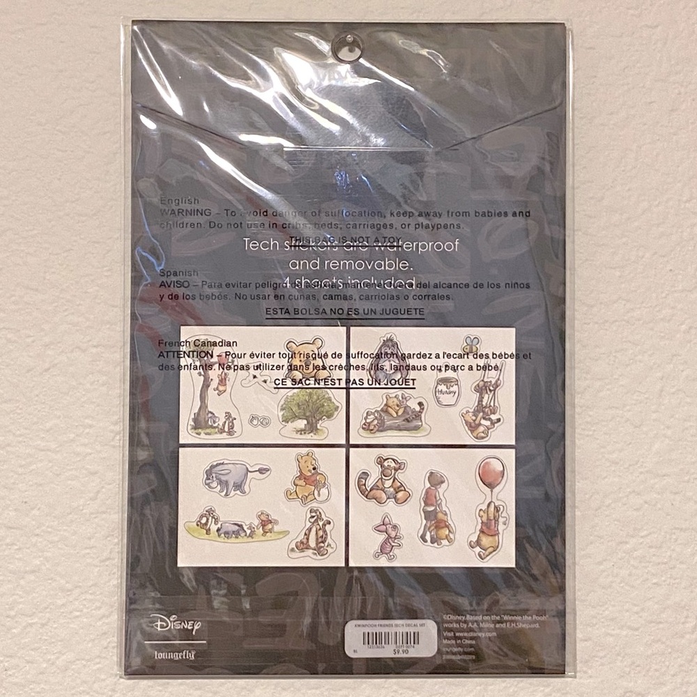 Loungefly Pooh & Friends Tech Sticker Decals For Smartphones, Tablets, & Laptops - Picture 3 of 3